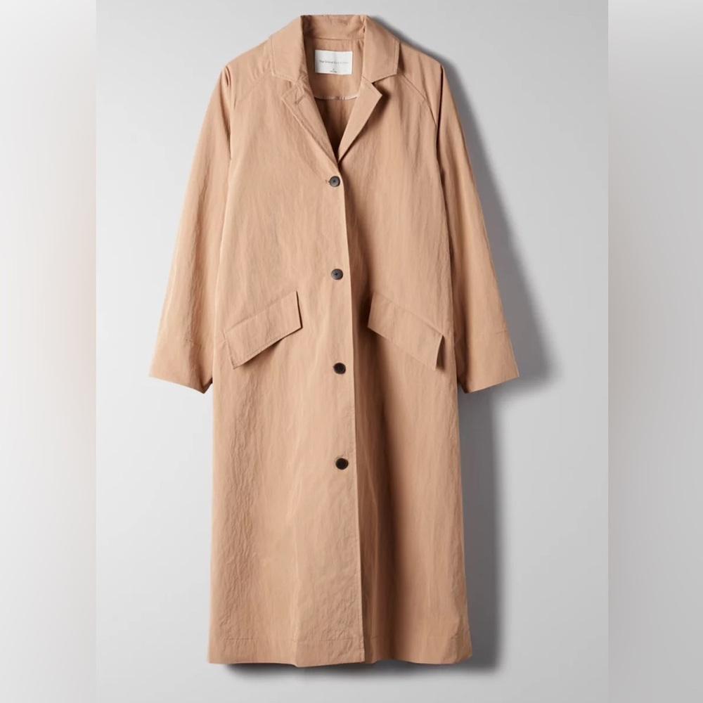Aritzia Long Tan Trench Coat